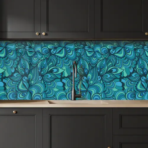 Design - Vintage - Blauw - Turquoise keuken achterwand 2 middel 871 -sfeer1