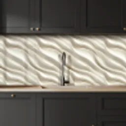 Diagonaal - Golven - Crème keuken achterwand 2 middel 871 -sfeer1