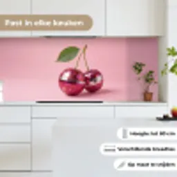 Disco - Kersen - Roze keuken achterwand 2 middel -sfeer4_NL
