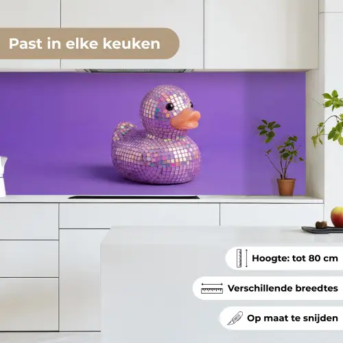 Disco - Eend - Paars keuken achterwand 2 middel -sfeer4_NL