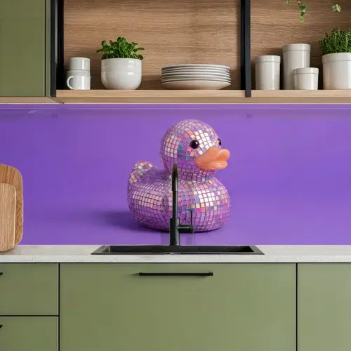 Disco - Eend - Paars keuken achterwand 2 middel -sfeer3