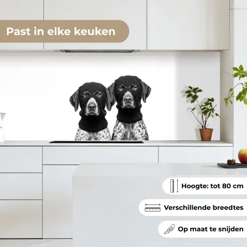 Honden - Bivakmuts - Zwart - wit keuken achterwand 2 middel -sfeer4_NL