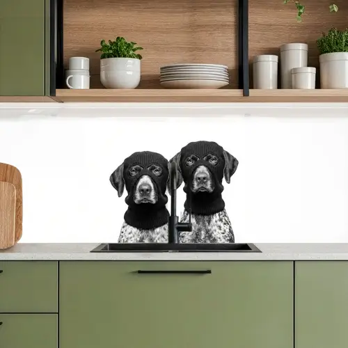 Honden - Bivakmuts - Zwart - wit keuken achterwand 2 middel -sfeer3