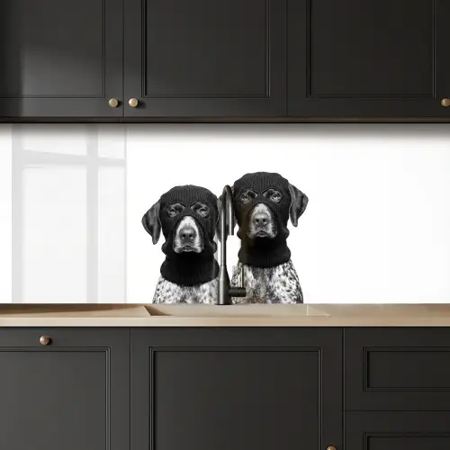 Honden - Bivakmuts - Zwart - wit keuken achterwand 2 middel -sfeer1