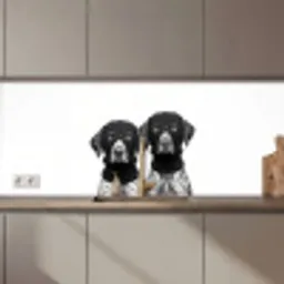 Honden - Bivakmuts - Zwart - wit keuken achterwand 2 middel zz_3dshopping