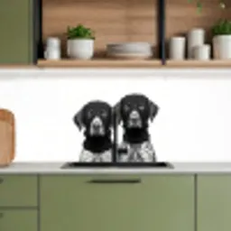 Honden - Bivakmuts - Zwart - wit keuken achterwand 2 middel -sfeer3