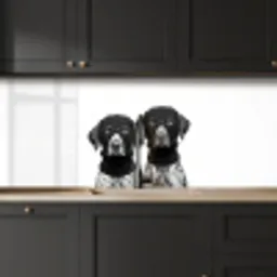 Honden - Bivakmuts - Zwart - wit keuken achterwand 2 middel -sfeer1