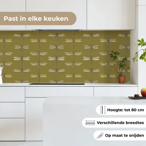 Libellen - Patroon - Groen keuken achterwand 2 middel 871 -sfeer4_NL