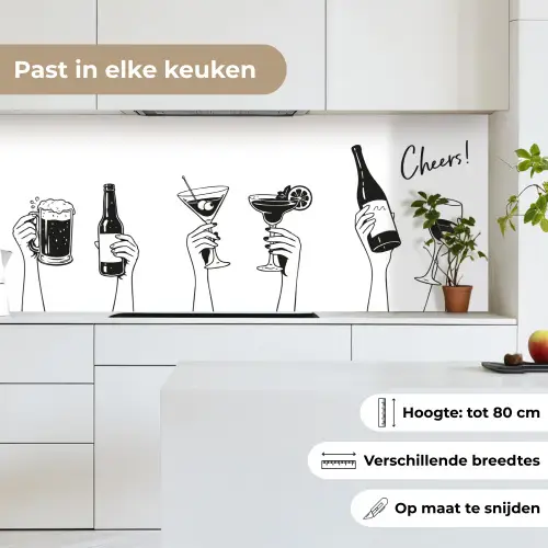 Drinken - Zwart - Wit keuken achterwand 2 middel -sfeer4_NL