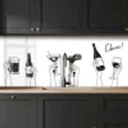 Drinken - Zwart - Wit keuken achterwand 2 middel -sfeer1