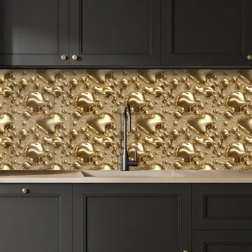 Druppels - Organisch - Goud keuken achterwand 2 middel 871 -sfeer1