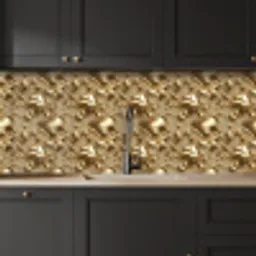 Druppels - Organisch - Goud keuken achterwand 2 middel 871 -sfeer1