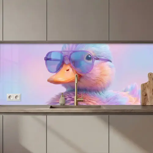 Eend - bril - Pastel keuken achterwand 2 middel zz_3dshopping