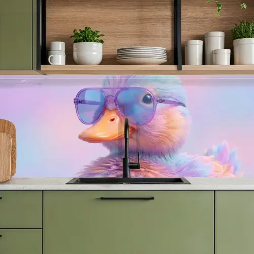 Eend - bril - Pastel keuken achterwand 2 middel -sfeer3