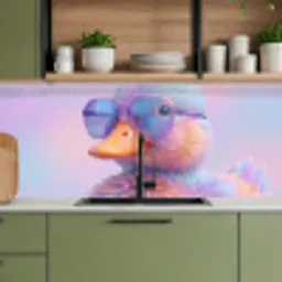Eend - bril - Pastel keuken achterwand 2 middel -sfeer3