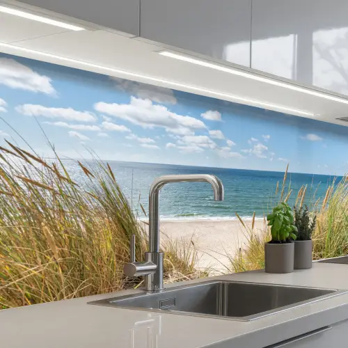 Duin - Gras - Zee - Strand keuken achterwand 2 groot -3d_schuin