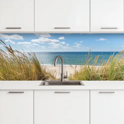 Duin - Gras - Zee - Strand keuken achterwand 2 groot -3d