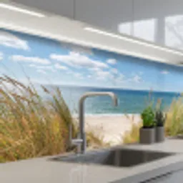 Duin - Gras - Zee - Strand keuken achterwand 2 groot -3d_schuin