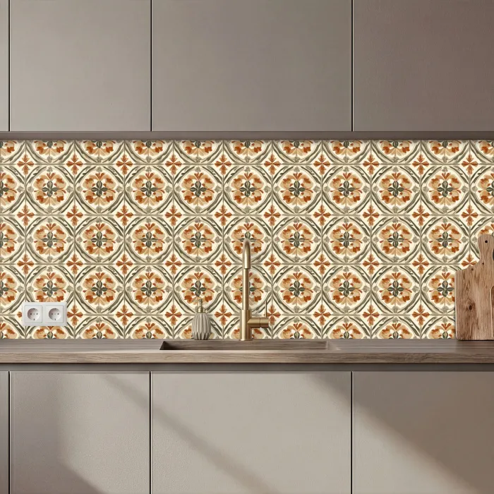 Elegant - Antiek - Kleurrijk keuken achterwand 2 middel 871 zz_3dshopping