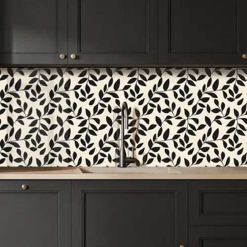 Elegant - Patroon - Zwart - Beige keuken achterwand 2 middel 871 -sfeer1