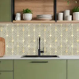 Elegant - Symbool - Goud - Grijsgroen keuken achterwand 2 middel 871 -sfeer3