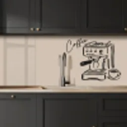 Espressomachine - Beige - Zwart keuken achterwand 2 middel -sfeer1