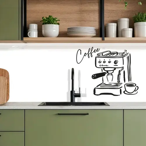 Espressomachine - Zwart - Wit keuken achterwand 2 middel -sfeer3