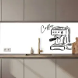 Espressomachine - Zwart - Wit keuken achterwand 2 middel zz_3dshopping