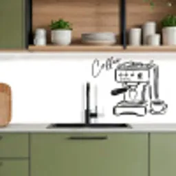 Espressomachine - Zwart - Wit keuken achterwand 2 middel -sfeer3