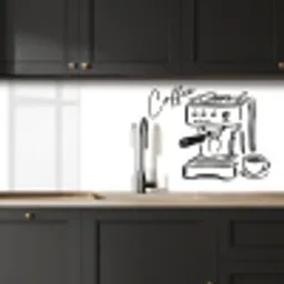 Espressomachine - Zwart - Wit keuken achterwand 2 middel -sfeer1