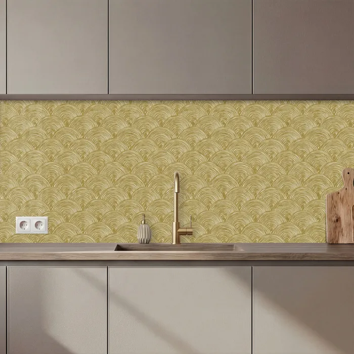 Waaier - Geometrisch - Groen keuken achterwand 2 middel 871 zz_3dshopping