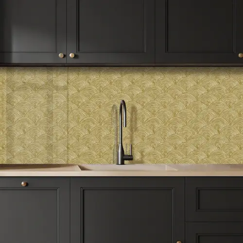 Waaier - Geometrisch - Groen keuken achterwand 2 middel 871 -sfeer1