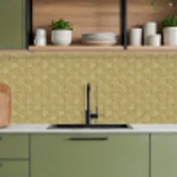Waaier - Geometrisch - Groen keuken achterwand 2 middel 871 -sfeer3