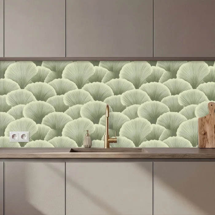 Waaier - Blad - Groen keuken achterwand 2 middel 871 zz_3dshopping
