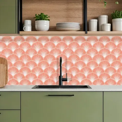 Waaier - Motief - Zalmroze keuken achterwand 2 middel 871 -sfeer3