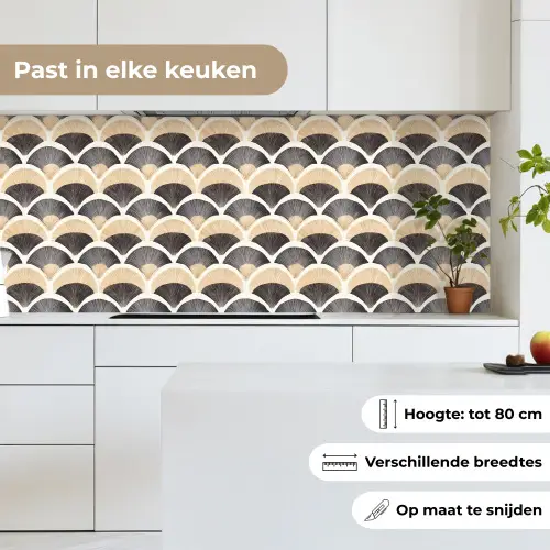 Waaier - Patroon - Zwart - Beige keuken achterwand 2 middel 871 -sfeer4_NL