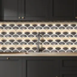 Waaier - Patroon - Zwart - Beige keuken achterwand 2 middel 871 -sfeer1