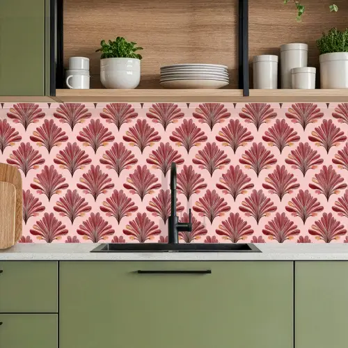 Waaier - Roze - Rood keuken achterwand 2 middel 871 -sfeer3