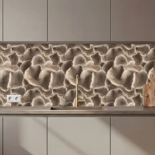 Waaiervorm - Beige - Vezel textuur keuken achterwand 2 middel 871 zz_3dshopping