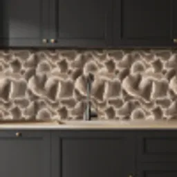 Waaiervorm - Beige - Vezel textuur keuken achterwand 2 middel 871 -sfeer1