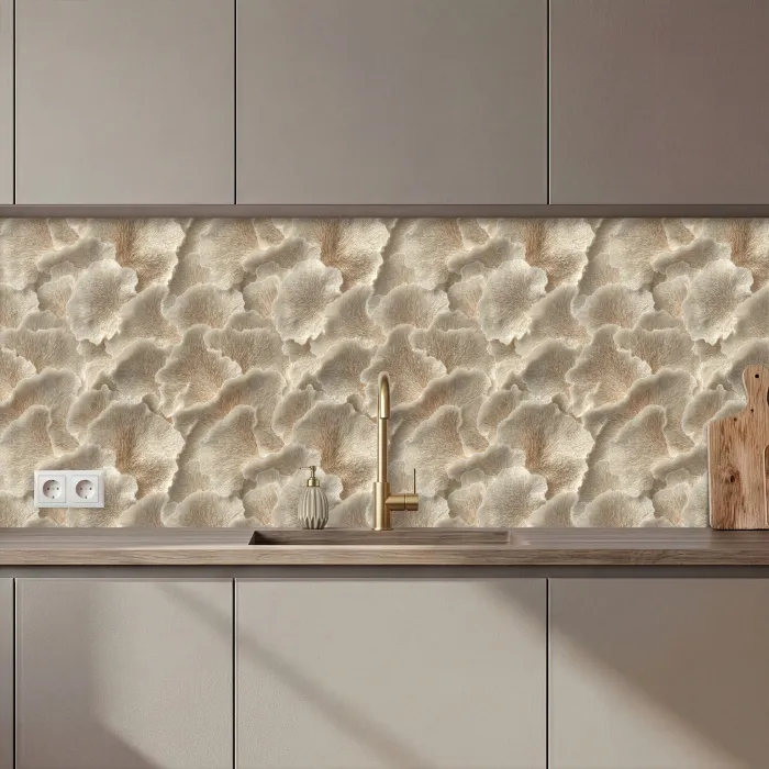 Waaierstructuren - Beige - Vezeltextuur keuken achterwand 2 middel 871 zz_3dshopping