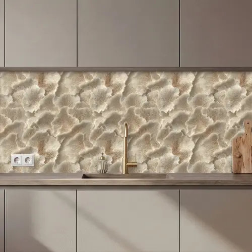 Waaierstructuren - Beige - Vezeltextuur keuken achterwand 2 middel 871 zz_3dshopping