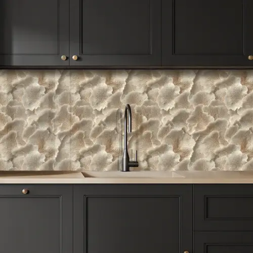Waaierstructuren - Beige - Vezeltextuur keuken achterwand 2 middel 871 -sfeer1