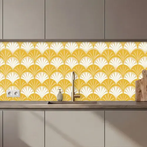 Waaier - Geel - Art keuken achterwand 2 middel 871 zz_3dshopping