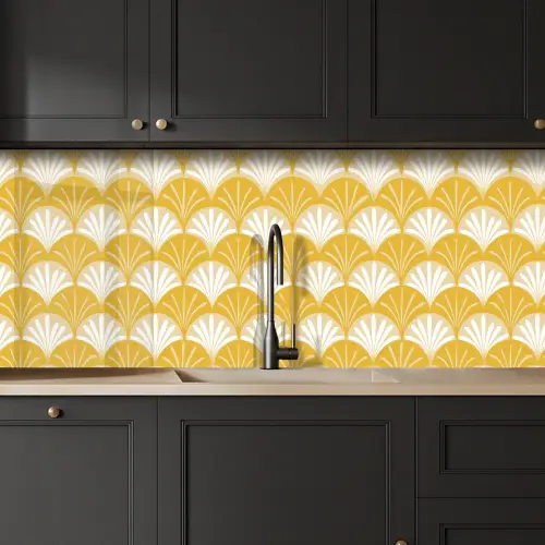 Waaier - Geel - Art keuken achterwand 2 middel 871 -sfeer1
