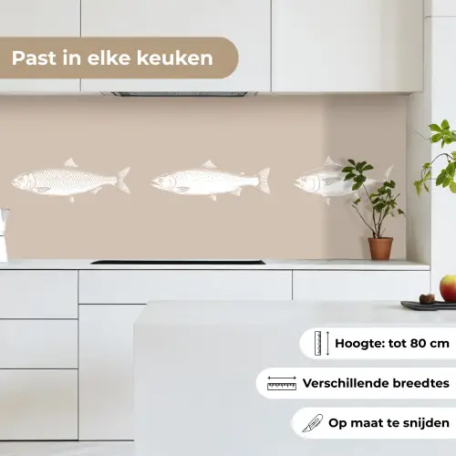 Vissen - Beige - Wit keuken achterwand 2 middel -sfeer4_NL