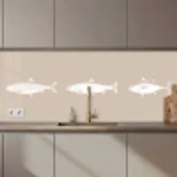 Vissen - Beige - Wit keuken achterwand 2 middel zz_3dshopping