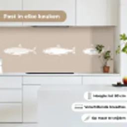 Vissen - Beige - Wit keuken achterwand 2 middel -sfeer4_NL