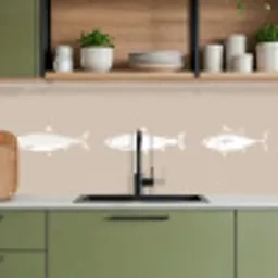 Vissen - Beige - Wit keuken achterwand 2 middel -sfeer3