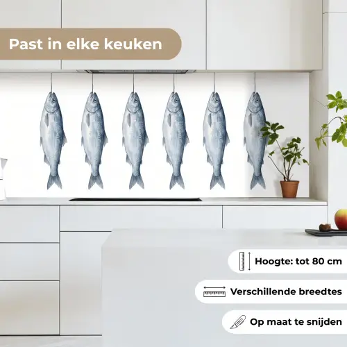 Vissen - Illustratie - Delfts - Blauw keuken achterwand 2 middel -sfeer4_NL